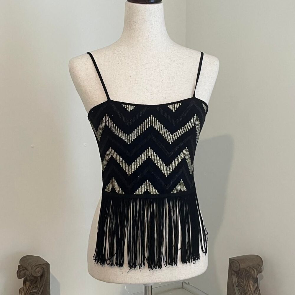 Y2K Women's Black and Gold Crop Top Cami